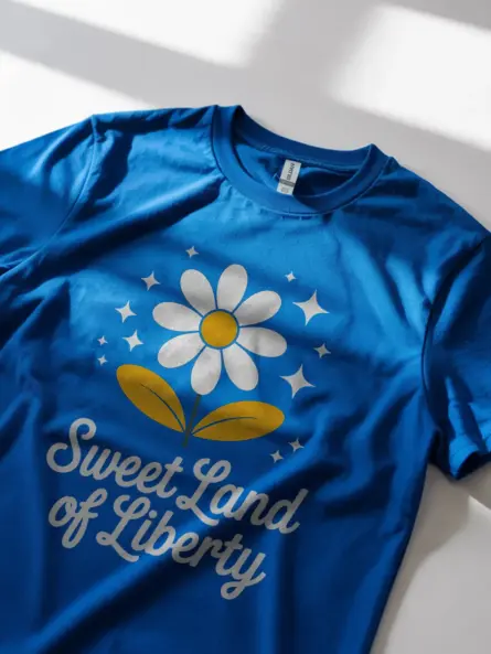 Sweet Land of Liberty T-Shirt with Daisy & Stars - Image 11