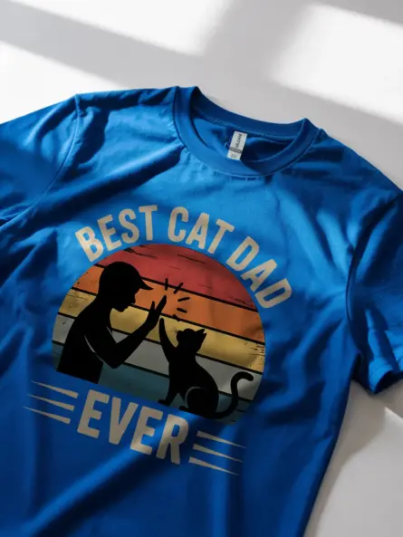 Vintage Cat Dad Shirt – Retro Sunset Tee for the Best Cat Dad Ever - Image 11
