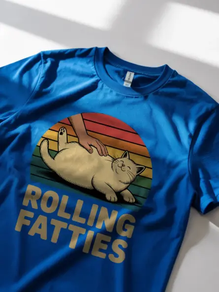 Rolling Fatties Vintage Cat Shirt – Funny Retro Tee for Pet Lovers - Image 11