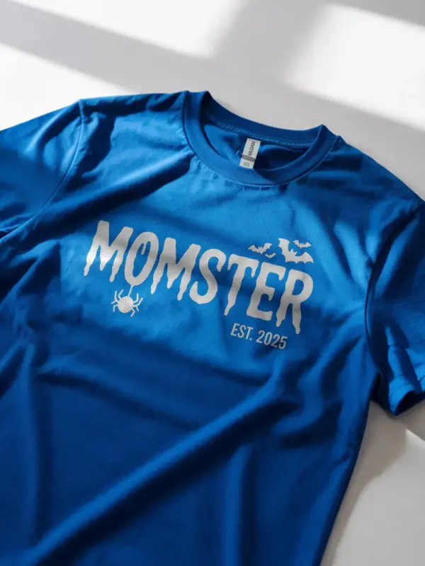 Royal blue lifestyle momster-est 2025 t-shirt for 2025 new moms