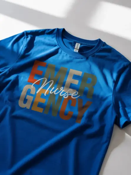 royal blue emergency nurse shirt front view hospital gift