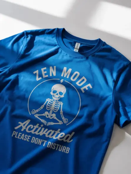 Royal Blue Shirt Skeleton Zen Mode T-Shirt