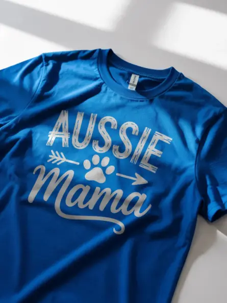 Rustic Aussie Mama Shirt – Distressed Paw Print Dog Tee - Image 8