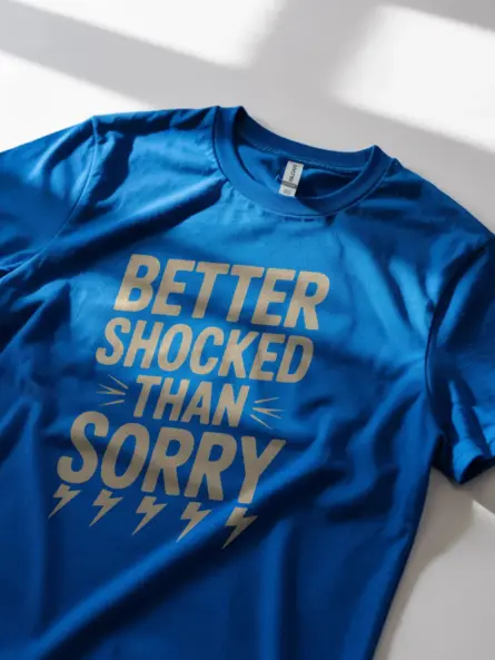 Royal Blue Better Shocked Than Sorry Shirt Lifestyle – distressed electric theme shirt