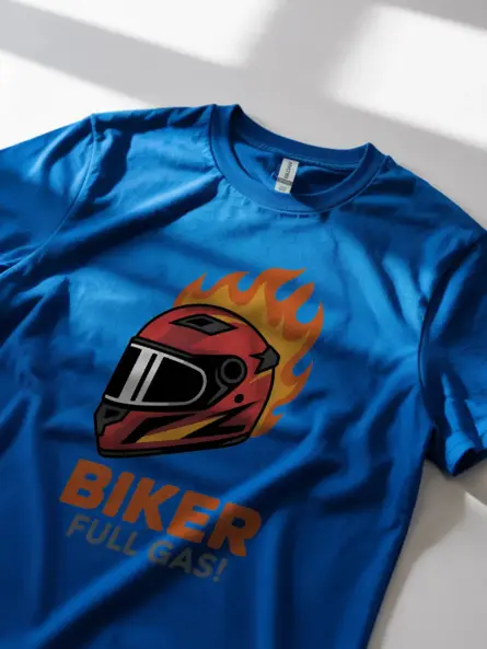 Explosive Biker Flame T Shirt – Full Gas Racing Style Tee - Image 11
