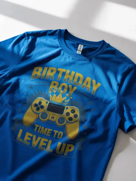Gamer Birthday Boy T-Shirt – Level Up - Image 2