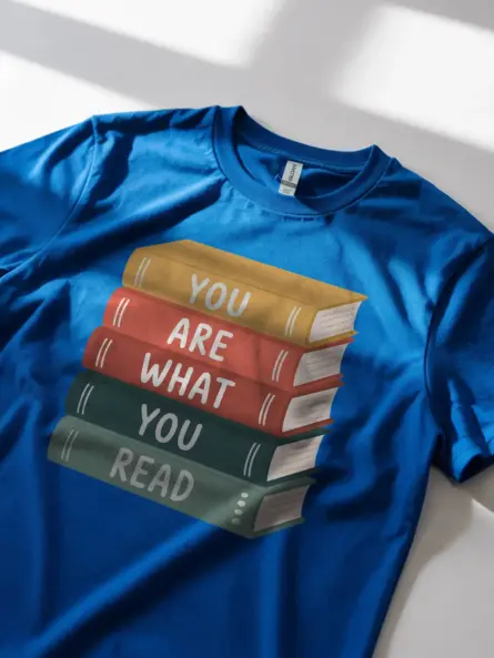 Book Stack T-Shirt – Pastel “You Are What You Read” Graphic Tee - Image 11