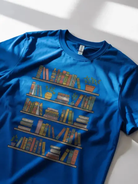 Bookshelf T-Shirt – Charming Graphic Tee for Cozy Book Lovers - Image 11