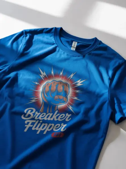 Royal Blue Breaker Flipper Shirt Lifestyle – shop for comic book style electrician shirt