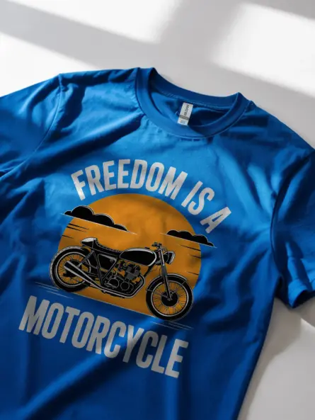 Vintage cafe racer shirt  – Bold Freedom Ride Graphic Tee - Image 11