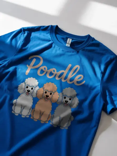 Cartoon Poodle T Shirt – Adorable Pastel Dog Lover Tee - Image 12