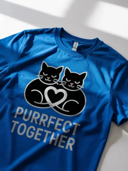 Purrfect Together Cat Heart Shirt – Romantic Gift for Couples - Image 11