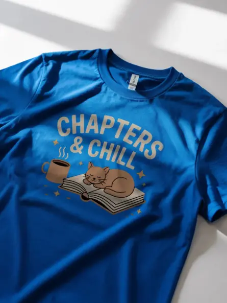 Cozy Reading T-Shirt – Chapters and Chill Cat Lover Tee - Image 11