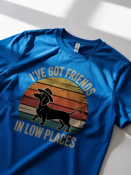 Dachshund Cowboy Shirt – Retro Sunset Western Dog Tee - Image 8