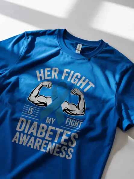 Her Fight Is My Fight – Diabetes Support Shirt for Family - Image 2