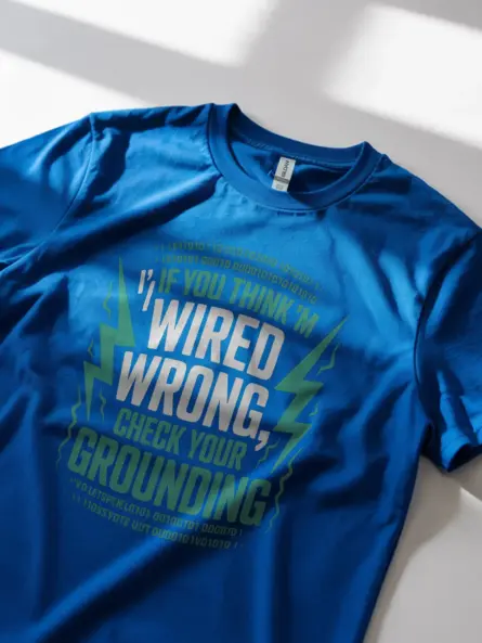 Electrician Pun T-Shirt – Wired Wrong Grounding Joke Gift for Coders - Image 12