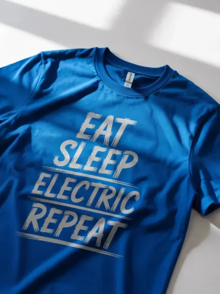 Eat Sleep Electric Repeat Electrician Slogan T-Shirt - Image 12
