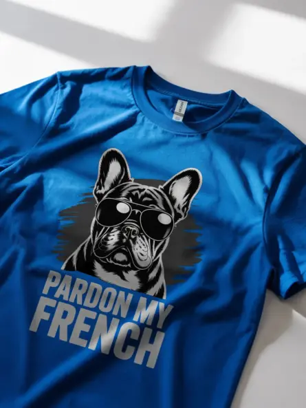 French Bulldog T-Shirt – Bold “Pardon My French” Grunge Dog Tee - Image 8