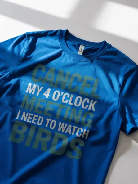Funny Bird Watching Meeting T-Shirt for Remote Workers & Backyard Birders - Image 11
