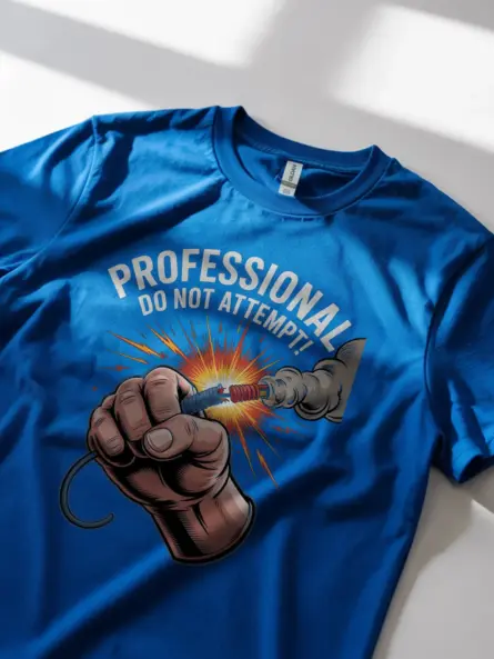 Funny Electrician Tee – Professional Do Not Attempt Design - Image 12