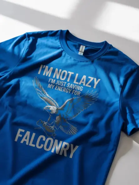 Funny Falconry Shirt for Falconers – Not Lazy Just Saving Energy Tee - Image 11