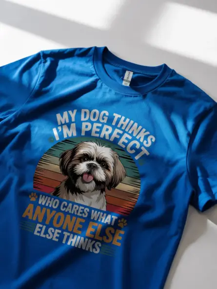 Funny Shih Tzu T-Shirt – Vintage Dog Mom Graphic Tee with Heart - Image 12