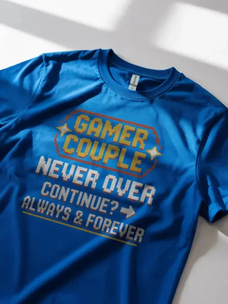 Gamer Couple Never Over T-Shirt - Image 2