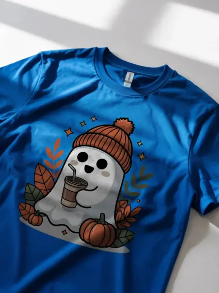 Ghost Iced Coffee Shirt – Trendy Fall Tee for Cozy Halloween Vibes - Image 11