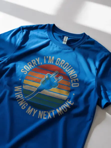 Grounded Electrician T-Shirt – Vintage Hard Hat Design - Image 12