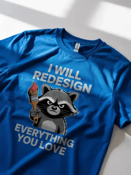 Grumpy Raccoon T-Shirt for Creatives – Funny Graphic Designer Gift - Image 11