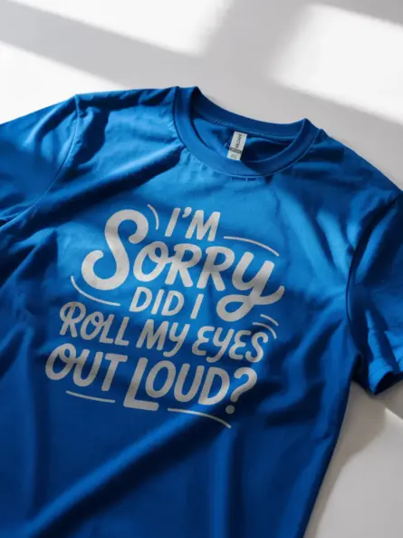 Royal Blue Shirt I’m Sorry Did I Roll My Eyes Sarcastic Eye Roll T-Shirt Lifestyle Shot