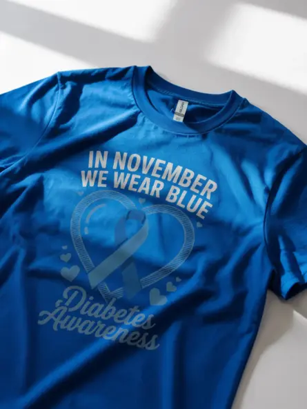 Empowering In November We Wear Blue Shirt – Diabetes Tee - Image 2