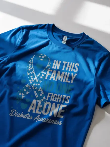 In This Family No One Fights Alone Diabetes Shirt – Bold Support Tee - Image 5