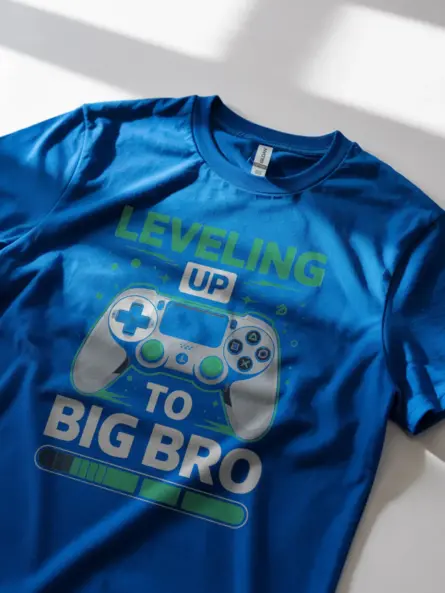 Leveling Up to Big Bro Gamer T-Shirt – Boys Video Game Reveal Tee - Image 2