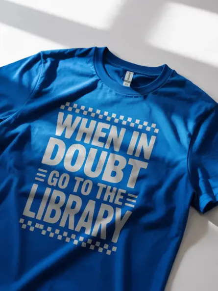 Library Quote Shirt – Bold Retro When in Doubt Go to the Library Tee - Image 11
