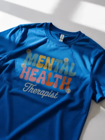 Royal Blue Shirt in Use – self-care clothing for therapists