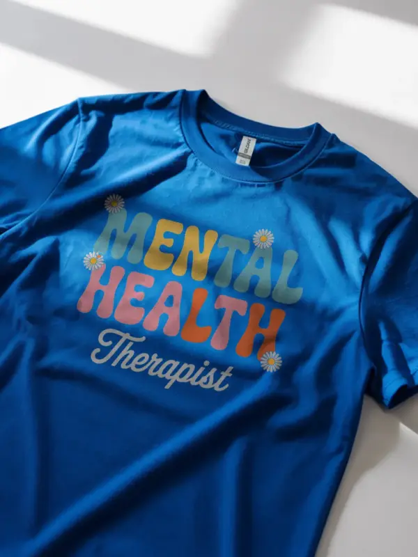 Royal Blue Shirt in Use – self-care clothing for therapists
