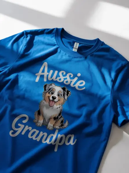 Cheerful Mini Aussie Mom Shirt – Aussie Grandpa Dog Tee - Image 12