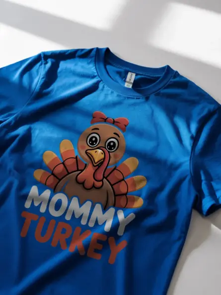 Mommy Turkey Shirt – Cute Thanksgiving Graphic Tee for Moms - Image 11