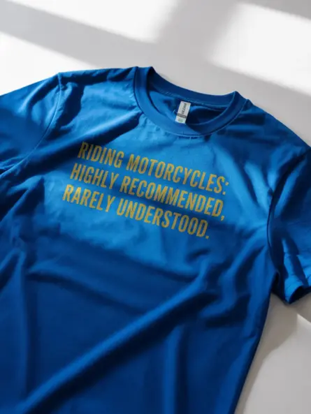 Striking Motorcycle Quote T-Shirt – Vintage Yellow Text on Black - Image 11