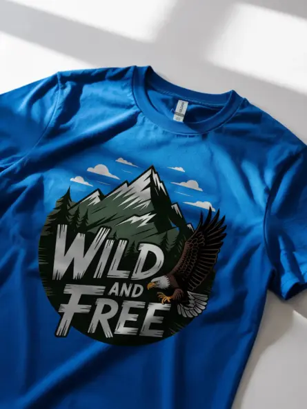 Wild and Free Mountain Adventure Eagle T-Shirt - Image 11