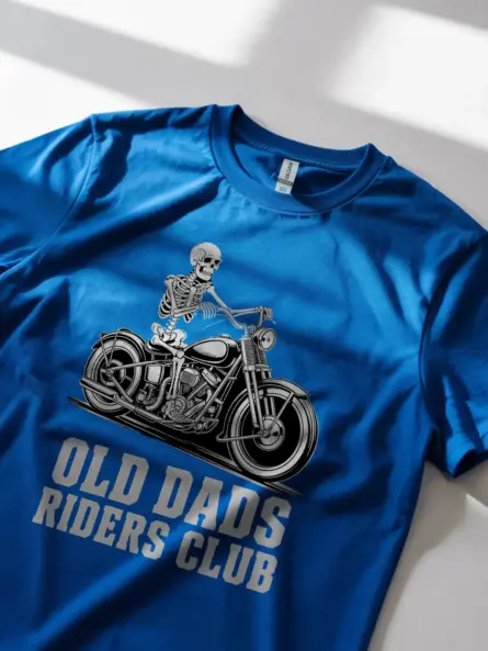 Legendary Old Biker T-Shirt – Skeleton Chopper Dad Riders Club Graphic - Image 11