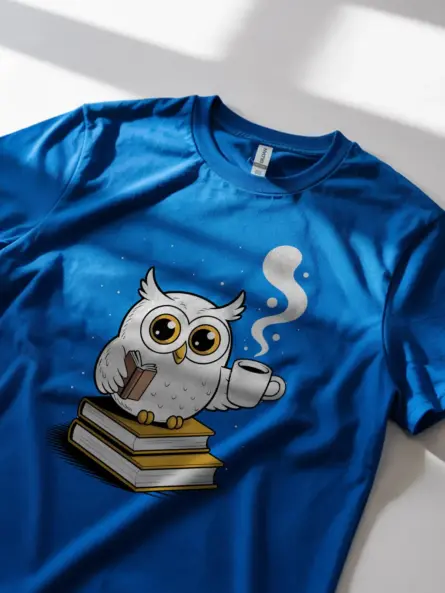 Owl Reading Shirt – Enchanting Graphic Tee for Night Book Lovers - Image 11