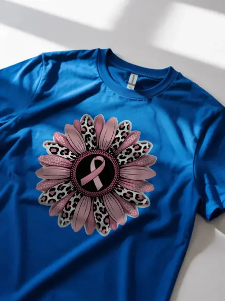 Pink Sunflower Breast Cancer Shirt – Stunning Floral Awareness Tee - Image 11