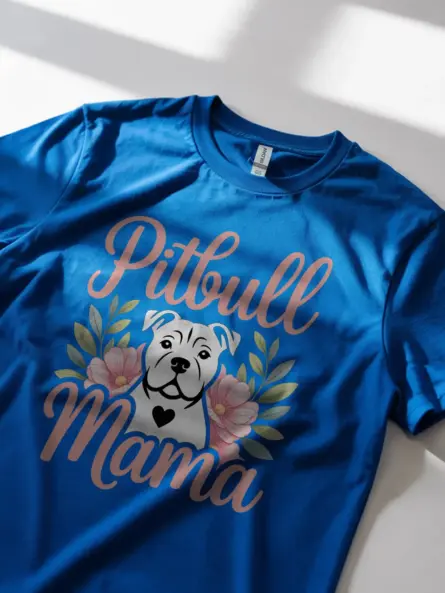 Adorable Pitbull Mama Shirt – Feminine Floral Dog Mom Gift Tee - Image 12