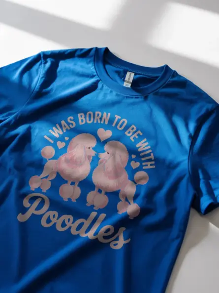 Poodle Lover T-Shirt – Elegant Watercolor Dog Mom Tee Gift - Image 2