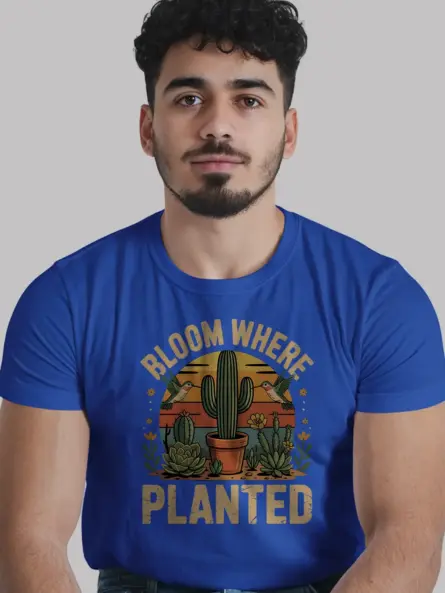 Vintage Cactus T-Shirt for Plant Lovers – Bloom Where Planted - Image 12