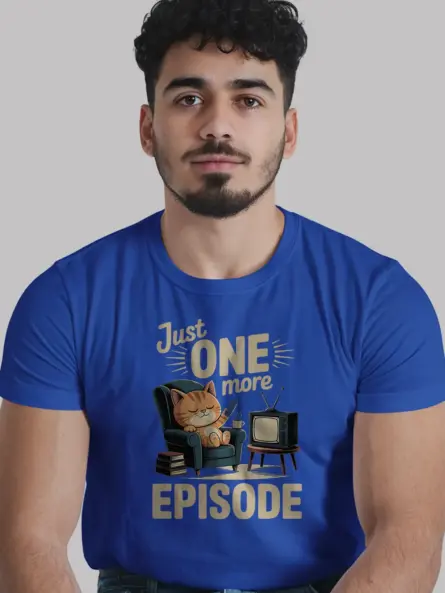Cozy Cartoon Cat Shirt for Binge Watchers – Just One More Episode Tee3 - Image 12