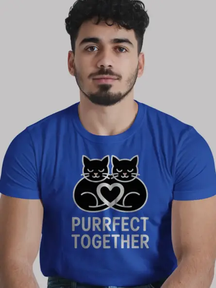 Purrfect Together Cat Heart Shirt – Romantic Gift for Couples - Image 12