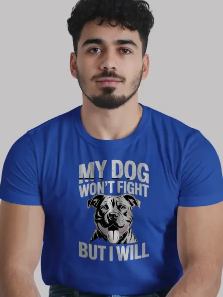 Bold Pitbull Protection Shirt – My Dog Won’t Fight But I Will Tee - Image 12